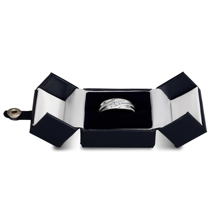 Men's 1/4ct Diamond Ring In 14K White Gold