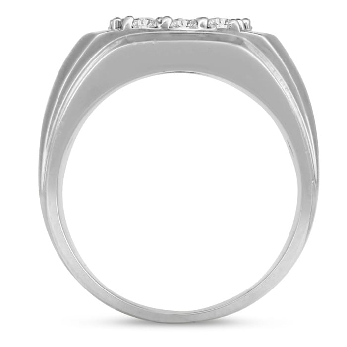 Men's 1ct Diamond Ring In 10K White Gold