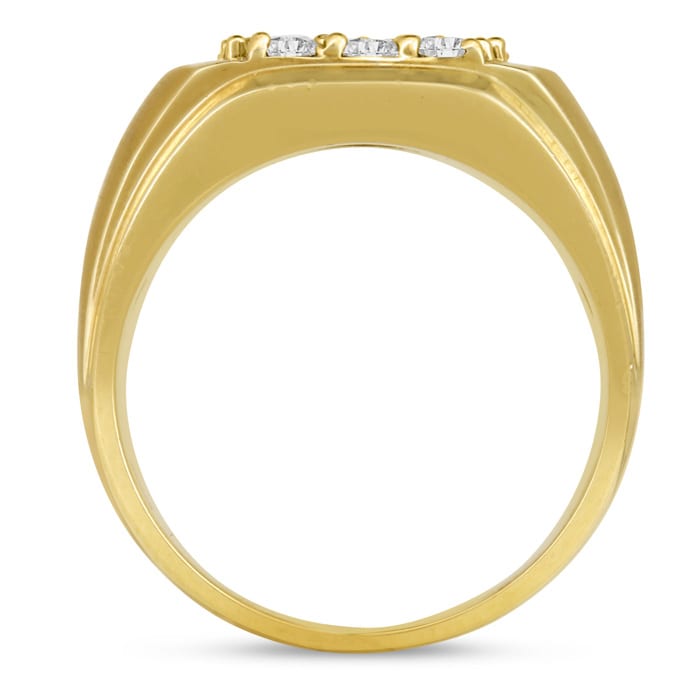 Men's 1ct Diamond Ring In 10K Yellow Gold