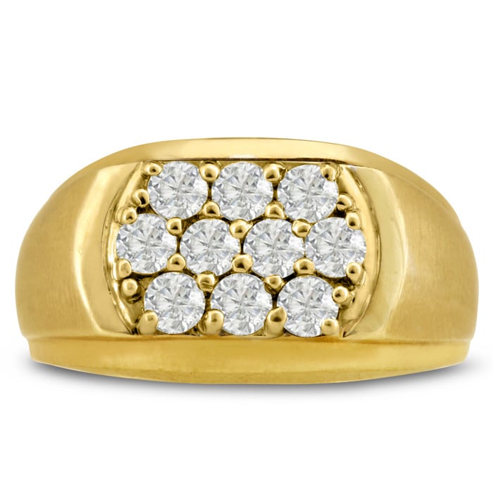 Men's 1ct Diamond Ring In 14K Yellow Gold