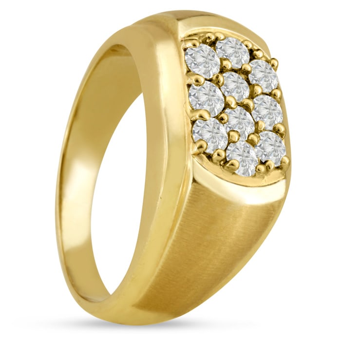 Men's 1ct Diamond Ring In 14K Yellow Gold