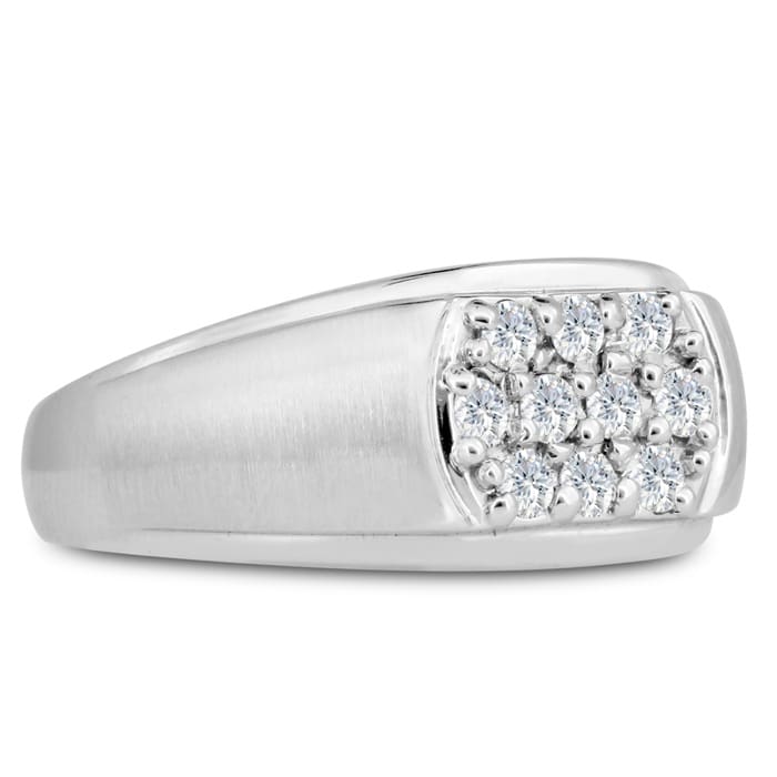 Men's 1/2ct Diamond Ring In 10K White Gold
