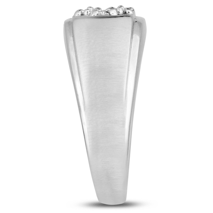 Men's 1/2ct Diamond Ring In 10K White Gold