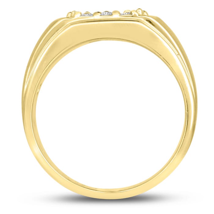 Men's 1/2ct Diamond Ring In 10K Yellow Gold