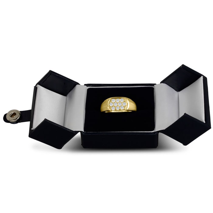 Men's 1/2ct Diamond Ring In 10K Yellow Gold