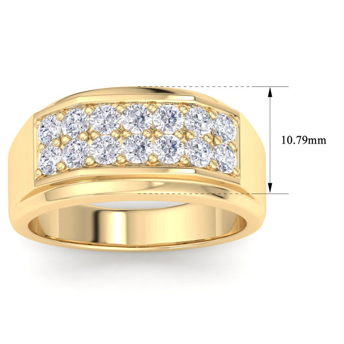 Men's 1ct Diamond Ring In 14K Yellow Gold