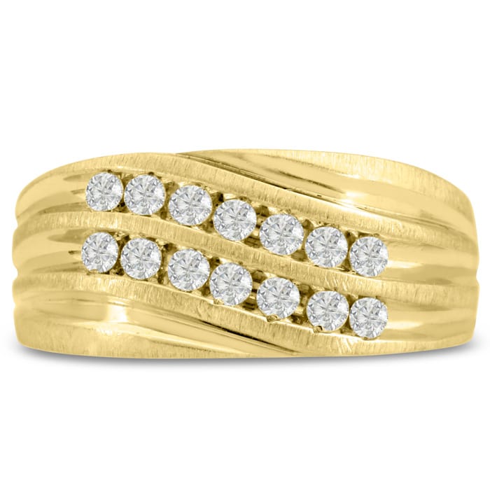 Men's 1/2ct Diamond Ring In 10K Yellow Gold