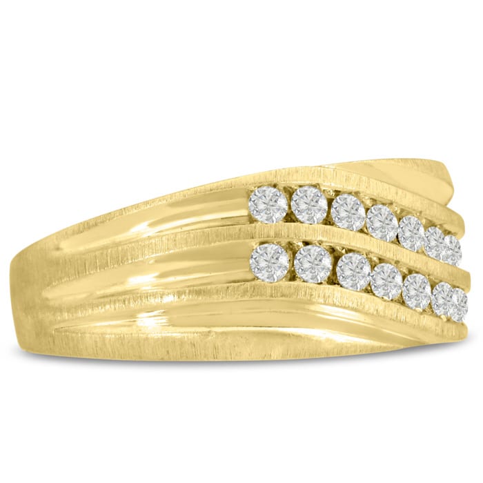 Men's 1/2ct Diamond Ring In 10K Yellow Gold