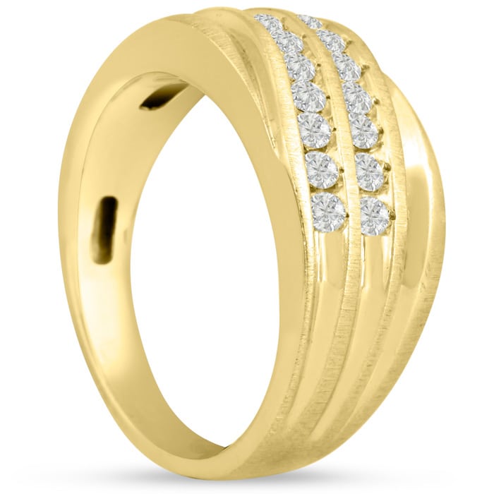 Men's 1/2ct Diamond Ring In 10K Yellow Gold