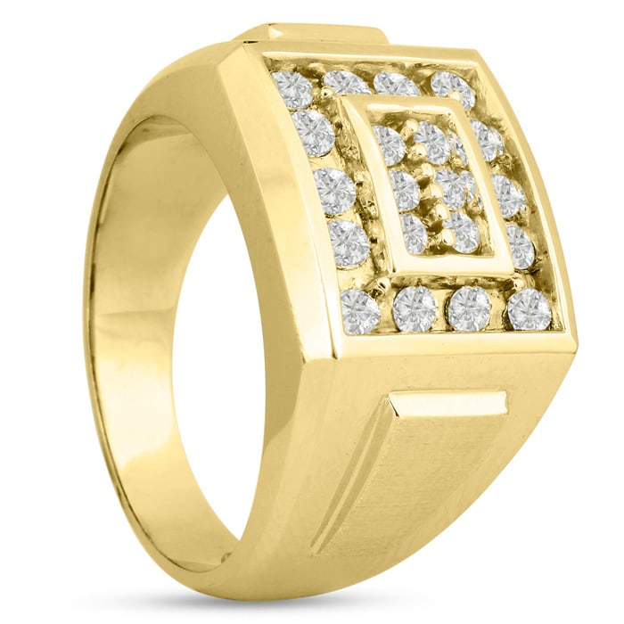 Men's 1ct Diamond Ring In 10K Yellow Gold