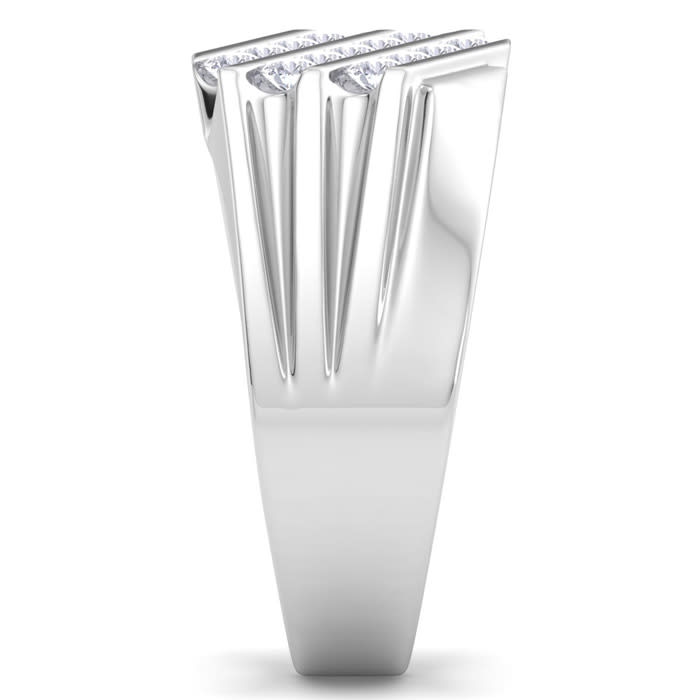 Men's 1/2ct Diamond Ring In 10K White Gold