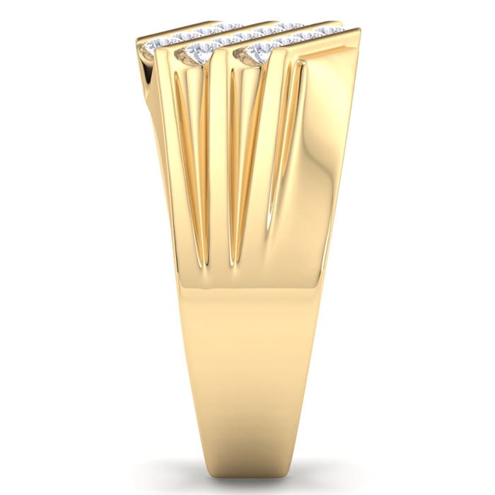 Men's 1/2ct Diamond Ring In 10K Yellow Gold