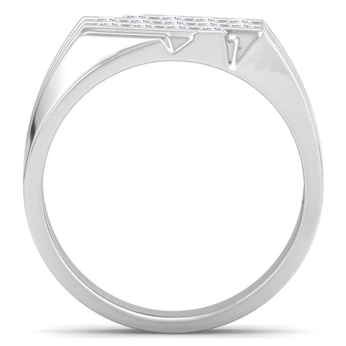 Men's 1/2ct Diamond Ring In 14K White Gold