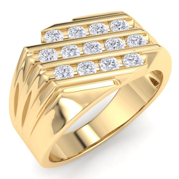 Men's 1/2ct Diamond Ring In 14K Yellow Gold