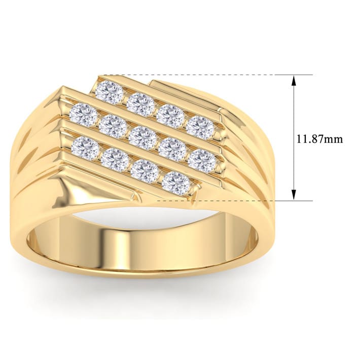 Men's 1/2ct Diamond Ring In 14K Yellow Gold