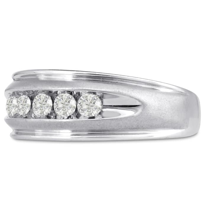 Men's 1/2ct Diamond Ring In 10K White Gold