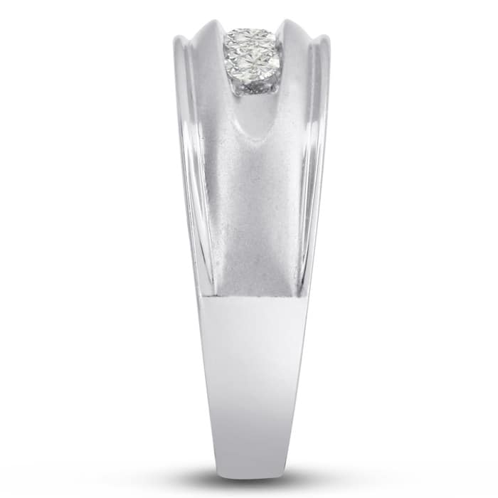 Men's 1/2ct Diamond Ring In 10K White Gold