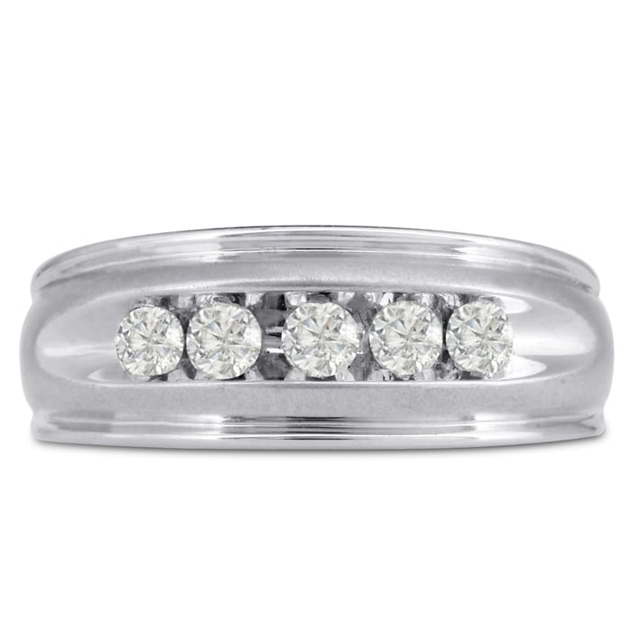 Men's 1/2ct Diamond Ring In 14K White Gold