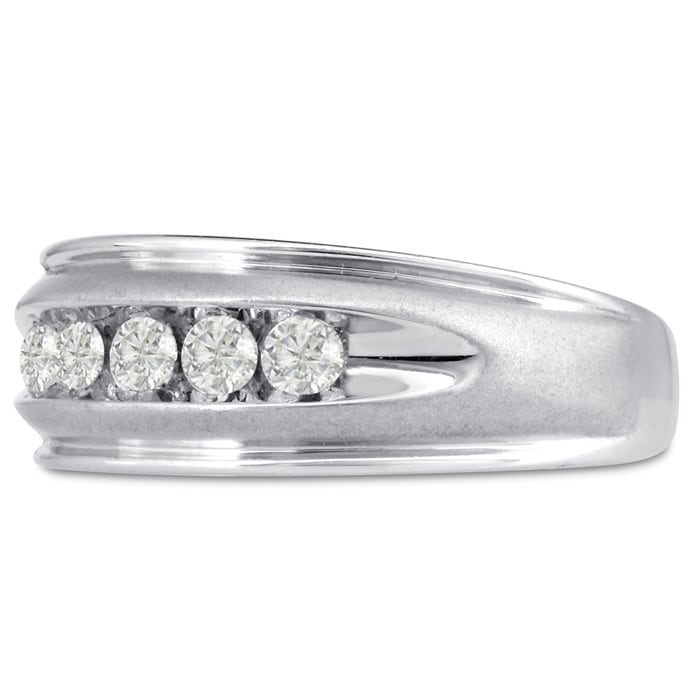 Men's 1/2ct Diamond Ring In 14K White Gold