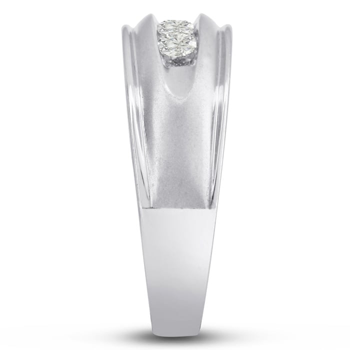 Men's 1/2ct Diamond Ring In 14K White Gold