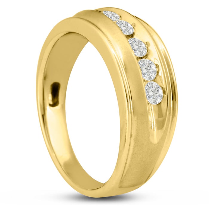 Men's 1/2ct Diamond Ring In 14K Yellow Gold