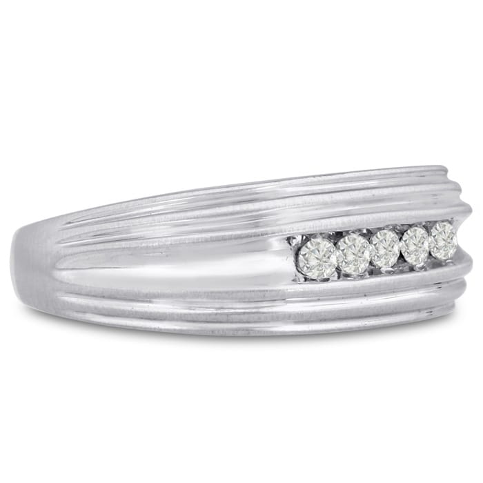 Men's 1/4ct Diamond Ring In 10K White Gold