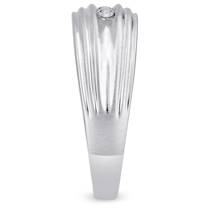 Men's 1/4ct Diamond Ring In 10K White Gold