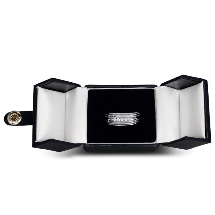 Men's 1/4ct Diamond Ring In 10K White Gold