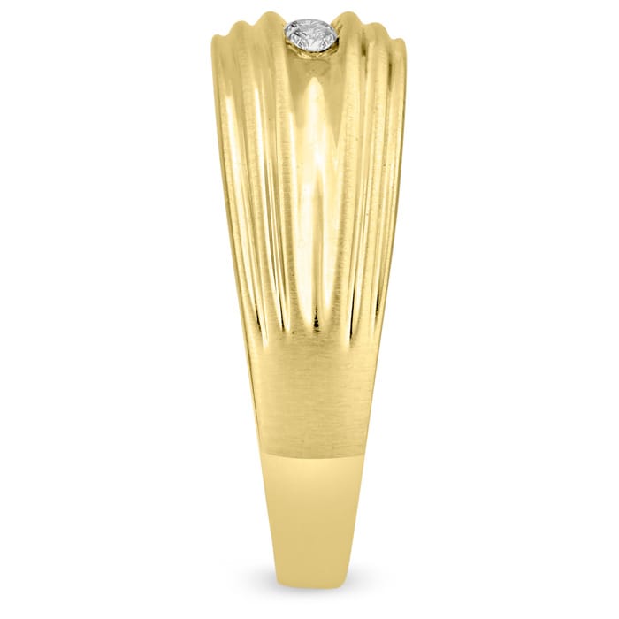 Men's 1/4ct Diamond Ring In 10K Yellow Gold