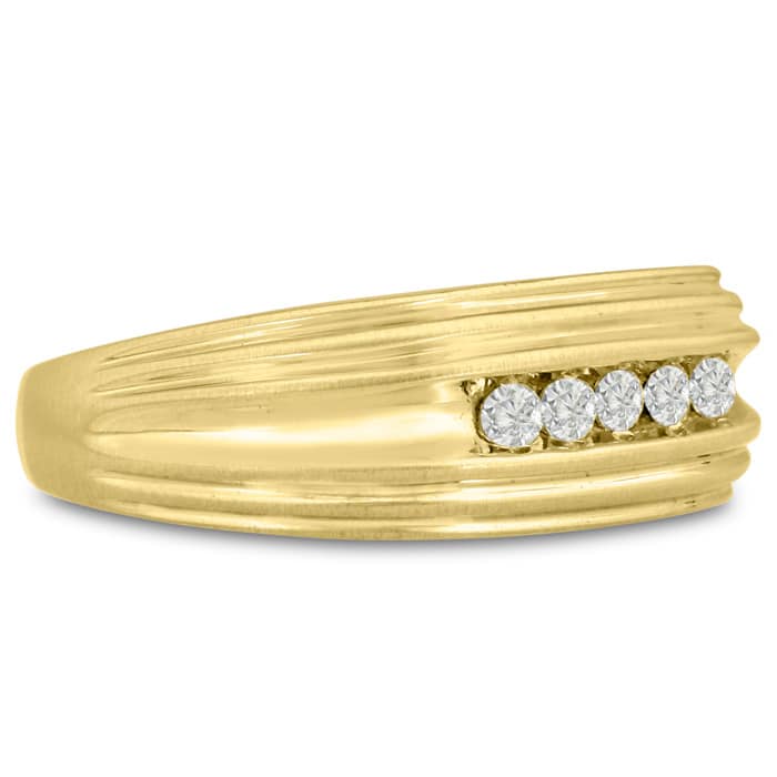 Men's 1/4ct Diamond Ring In 14K Yellow Gold