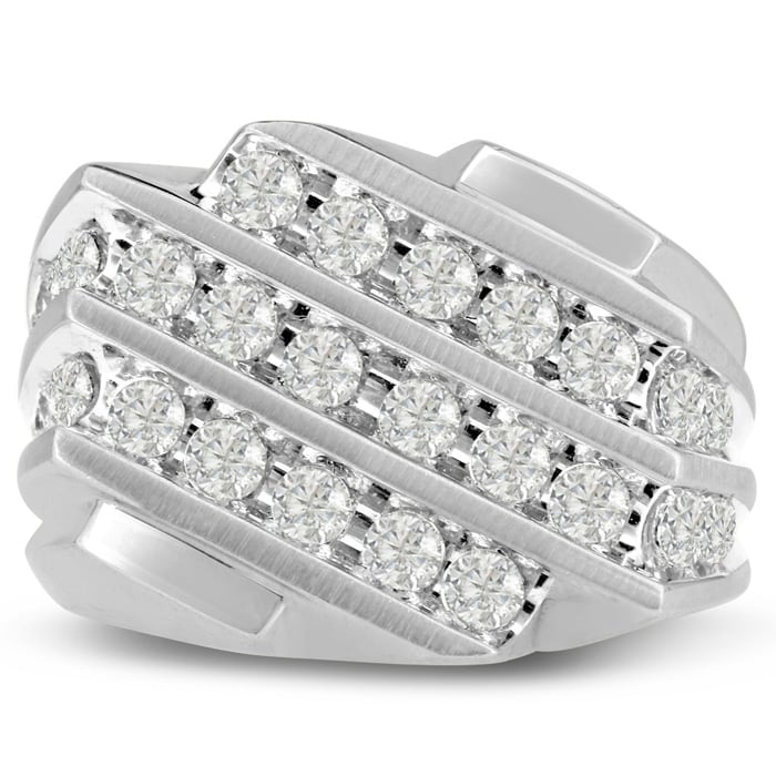 Men's 1 1/4ct Diamond Ring In 14K White Gold