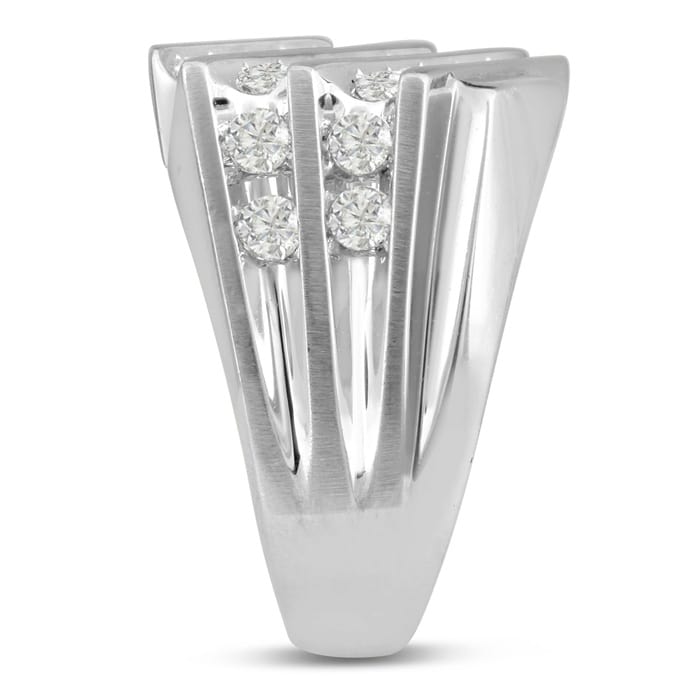 Men's 1 1/4ct Diamond Ring In 14K White Gold