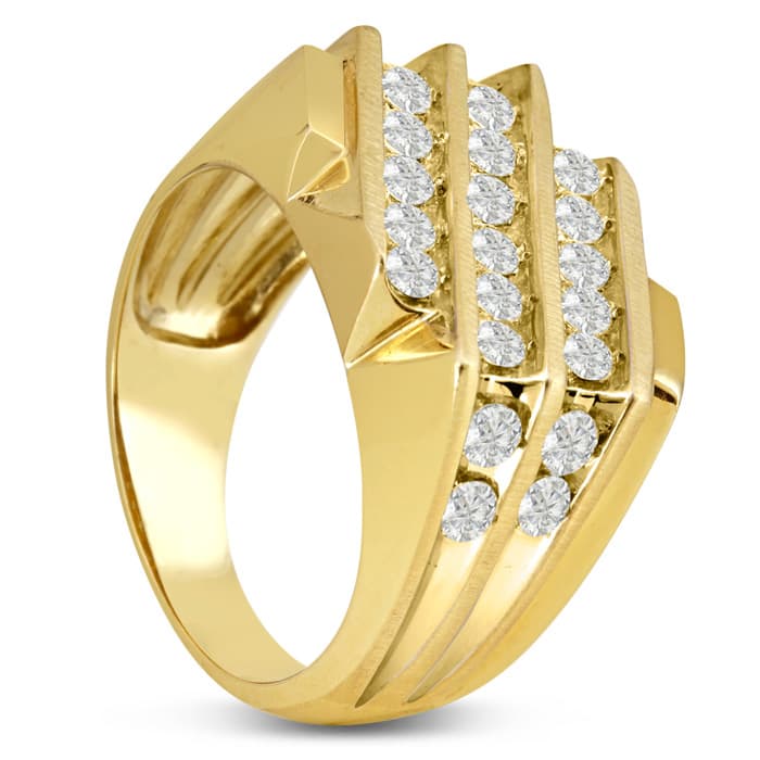 Men's 1 1/4ct Diamond Ring In 14K Yellow Gold
