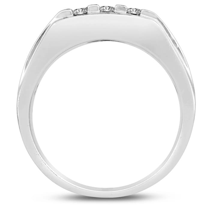 Men's 1/2ct Diamond Ring In 10K White Gold