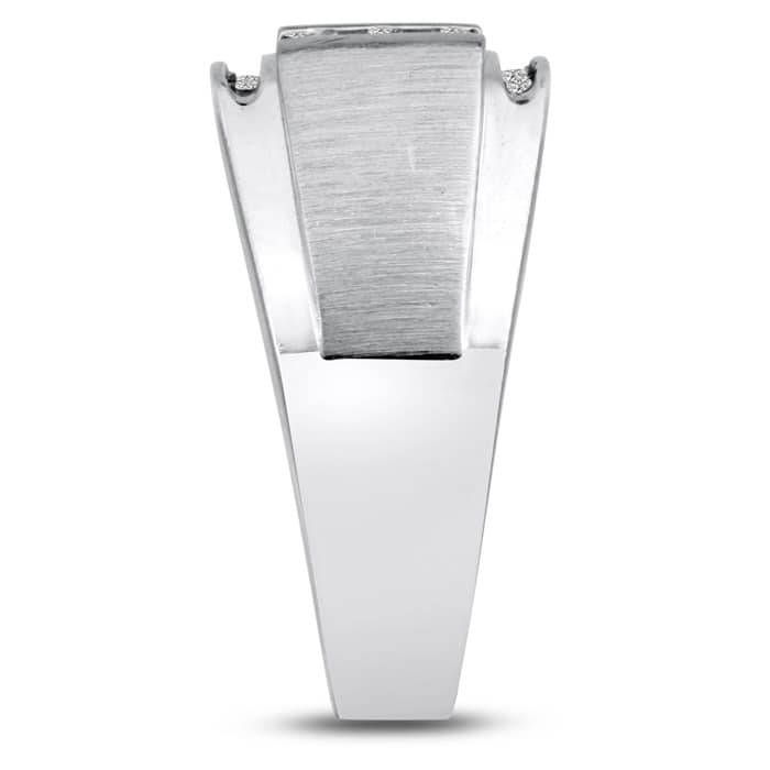 Men's 1/2ct Diamond Ring In 10K White Gold