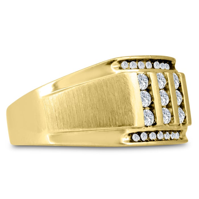 Men's 1/2ct Diamond Ring In 10K Yellow Gold