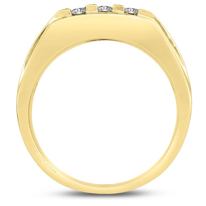Men's 1/2ct Diamond Ring In 10K Yellow Gold