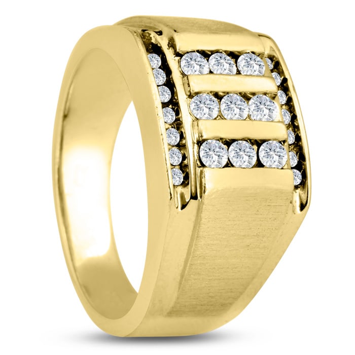 Men's 1/2ct Diamond Ring In 10K Yellow Gold
