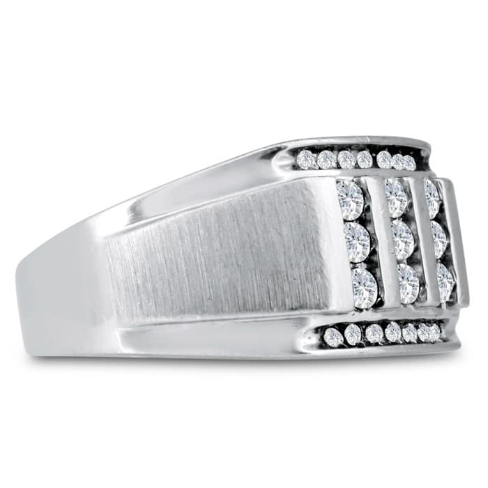 Men's 1/2ct Diamond Ring In 14K White Gold