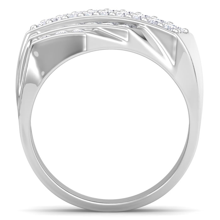 Men's 1ct Diamond Ring In 14K White Gold