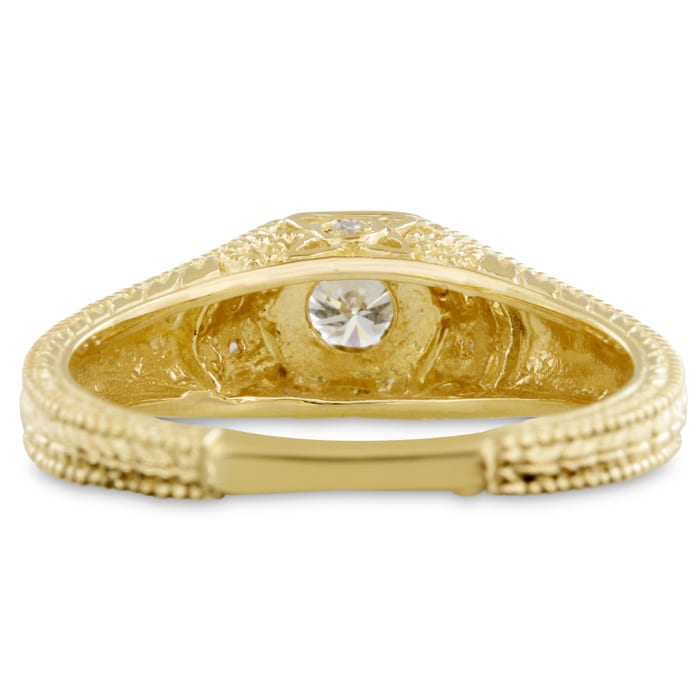Antique 1/3ct Diamond Engagement Ring In 14 Karat Yellow Gold