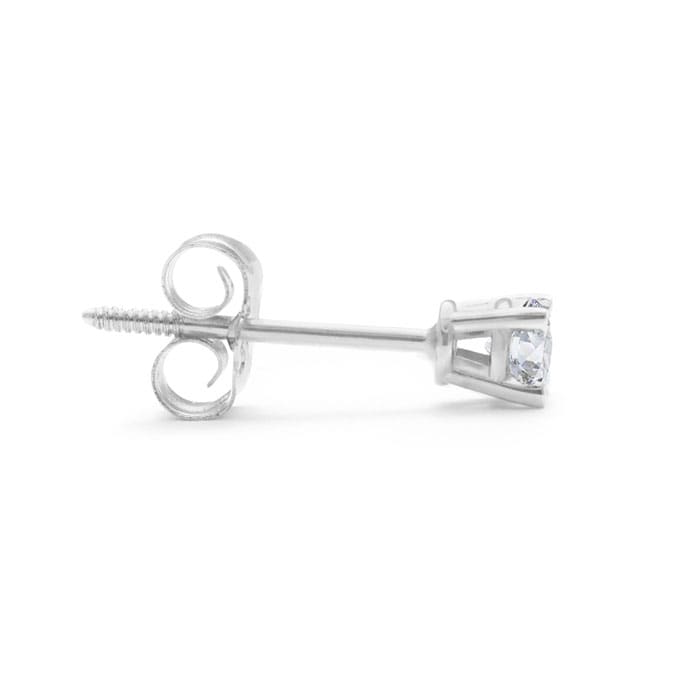 1/10 Carat Diamond Stud Earrings In 14 Karat White Gold
