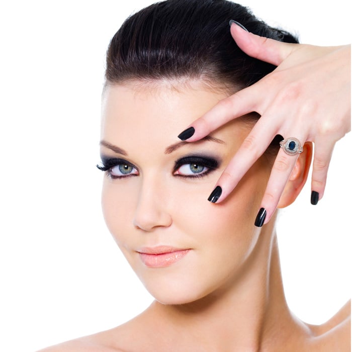 1ct Oval Shape Sapphire and Diamond Ring In 14 Karat White and Rose Gold