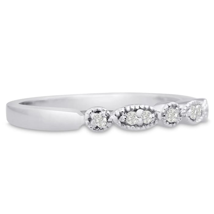 1/10 Carat Diamond Wedding Band In 14 Karat White Gold