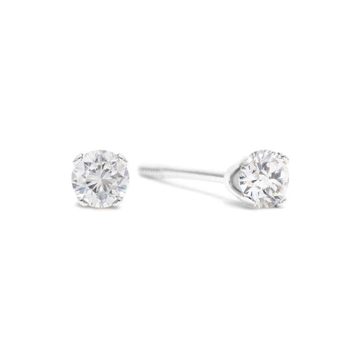 1/4 Carat Diamond Stud Earrings In 14K White Gold