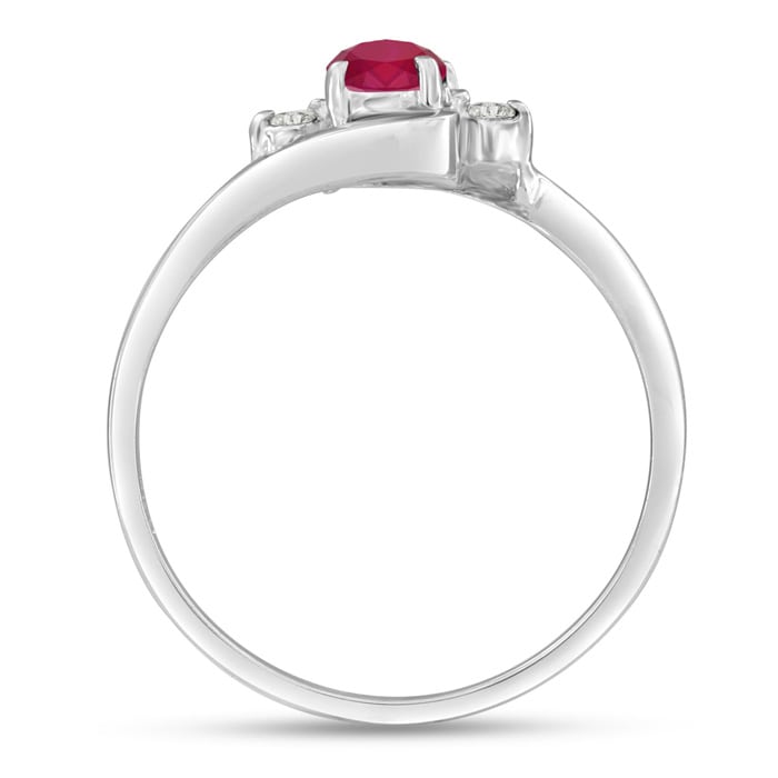 1/2ct Ruby and Diamond Ring In 14 Karat White Gold