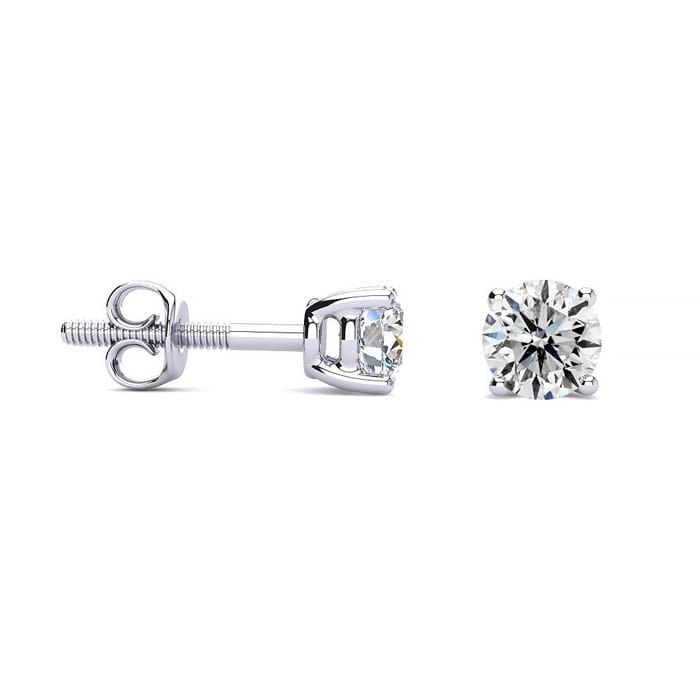 1/2 Carat Diamond Stud Earrings In 14 Karat White Gold