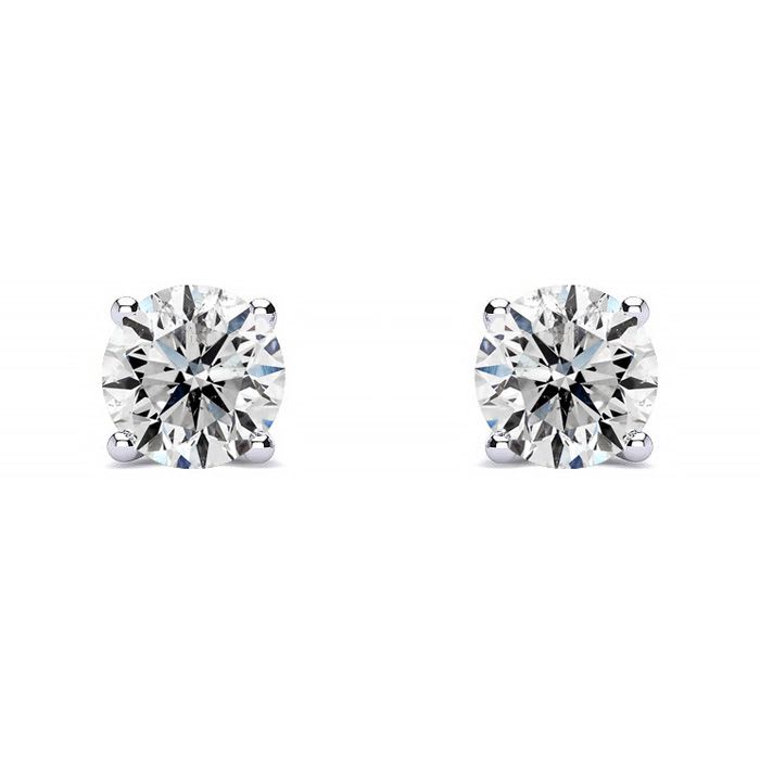 1/2 Carat Diamond Stud Earrings In 14 Karat White Gold