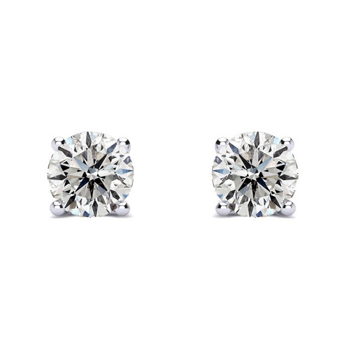 1 Carat Diamond Stud Earrings In 14 Karat White Gold