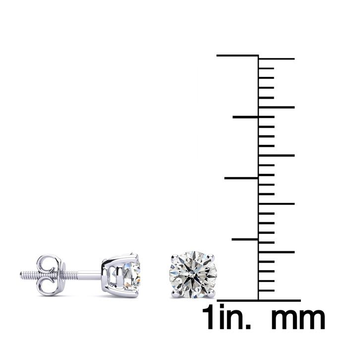 1 Carat Diamond Stud Earrings In 14 Karat White Gold